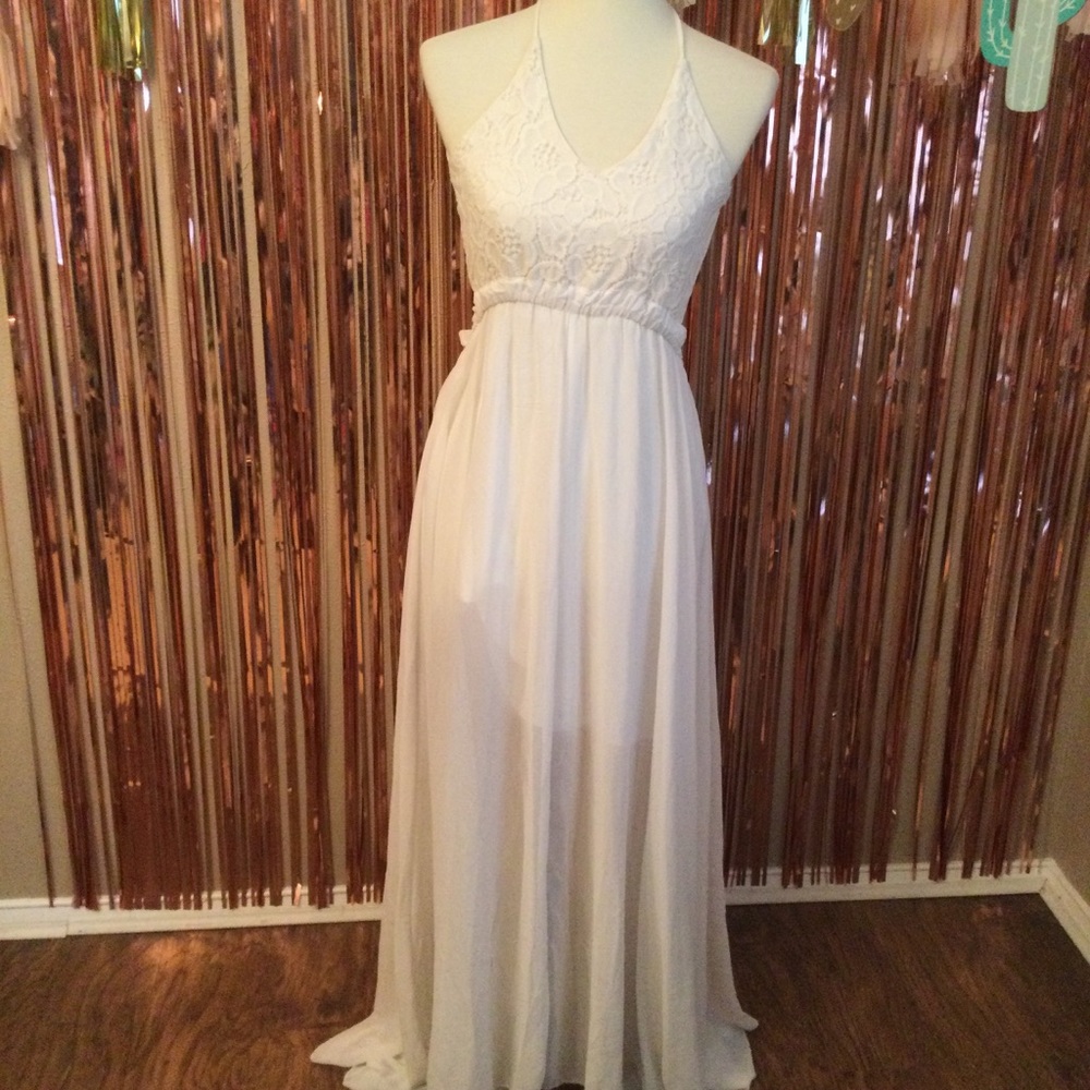 White Floral Pattern Dress